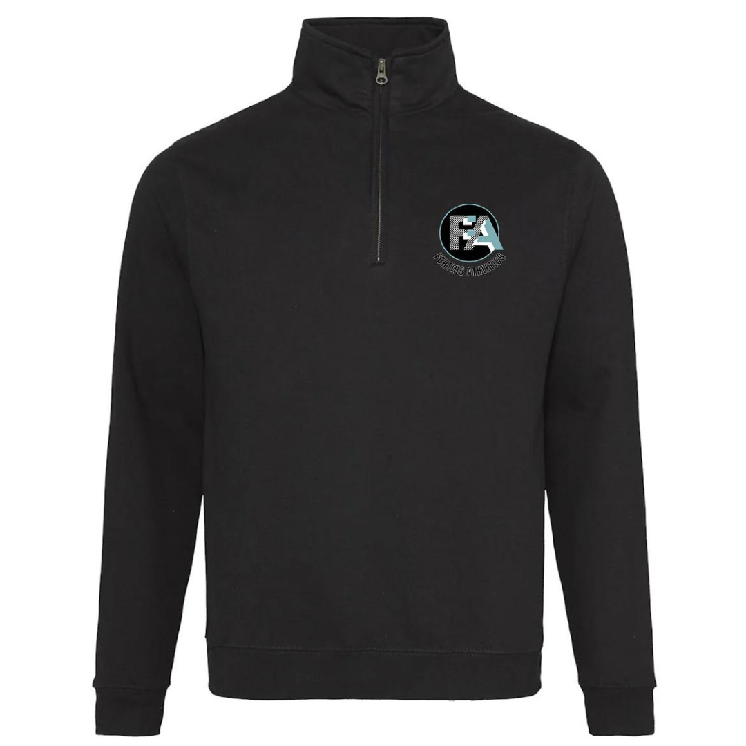 Fortius Mens Quarter Zip Black Sweater
