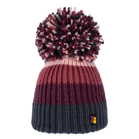 Blue and Pink Big Bobble Hat