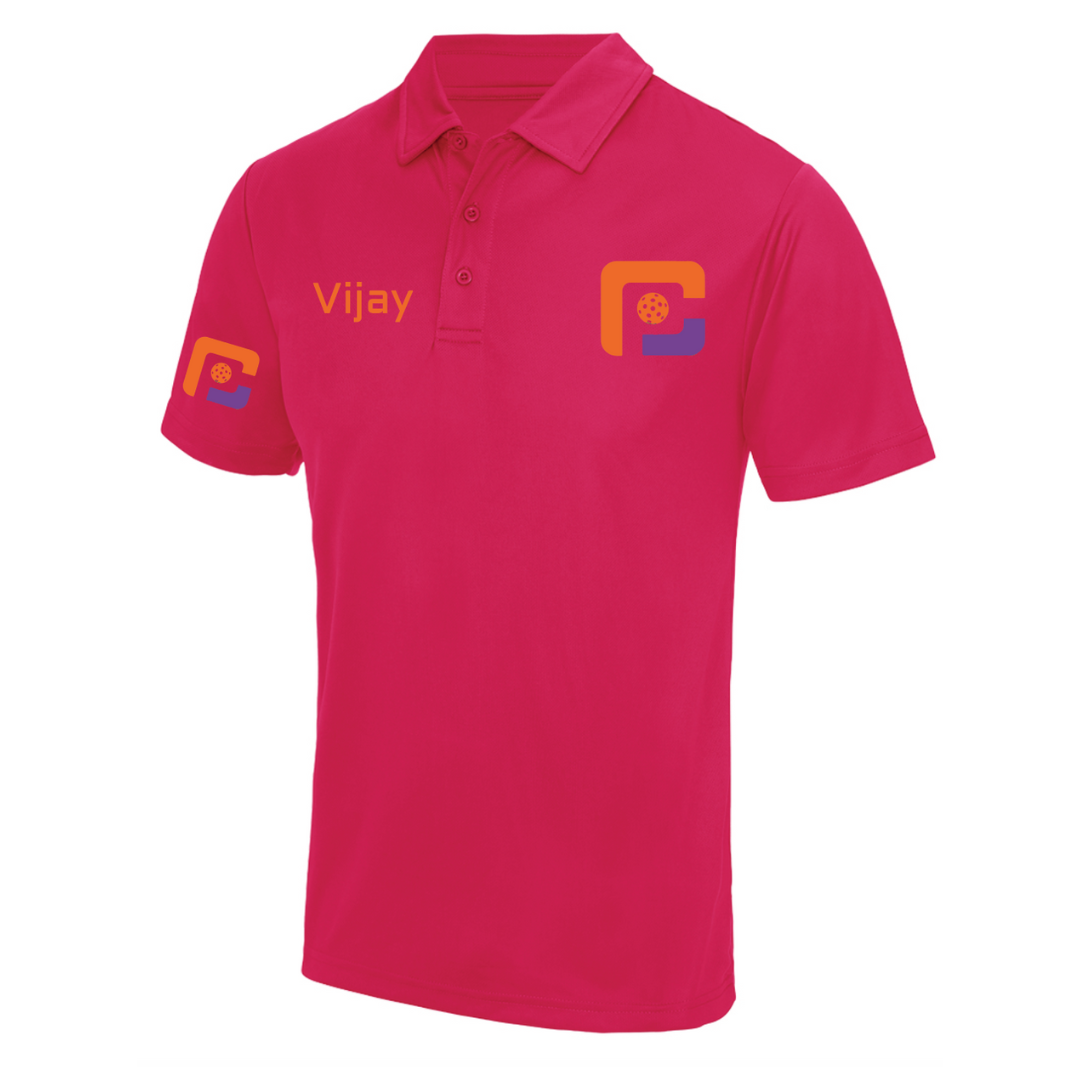 Oxfordshire Pickleball Technical Polo Orange Logo