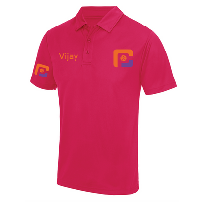 Oxfordshire Pickleball Technical Polo Orange Logo