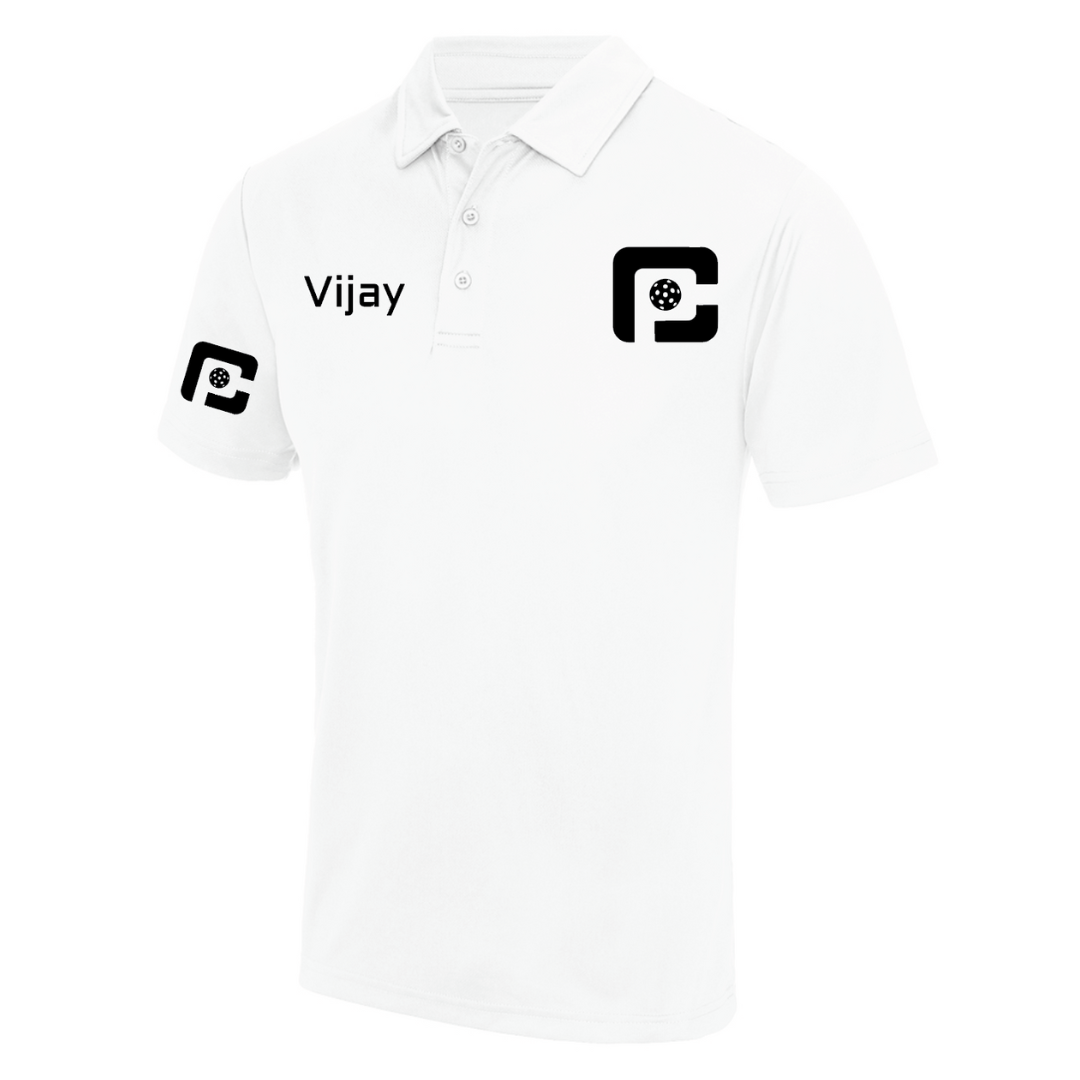Oxfordshire Pickleball Technical Polo White Logo