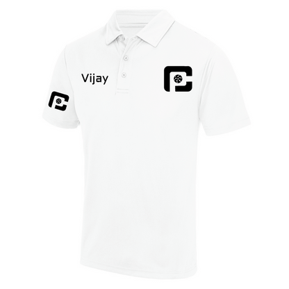 Oxfordshire Pickleball Technical Polo White Logo