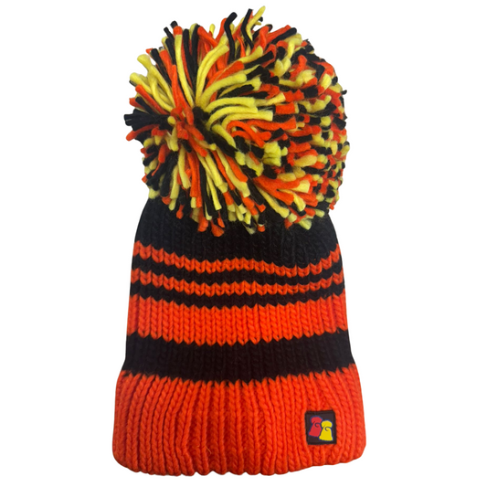 Red, Black and Yellow Big Bobble Hat