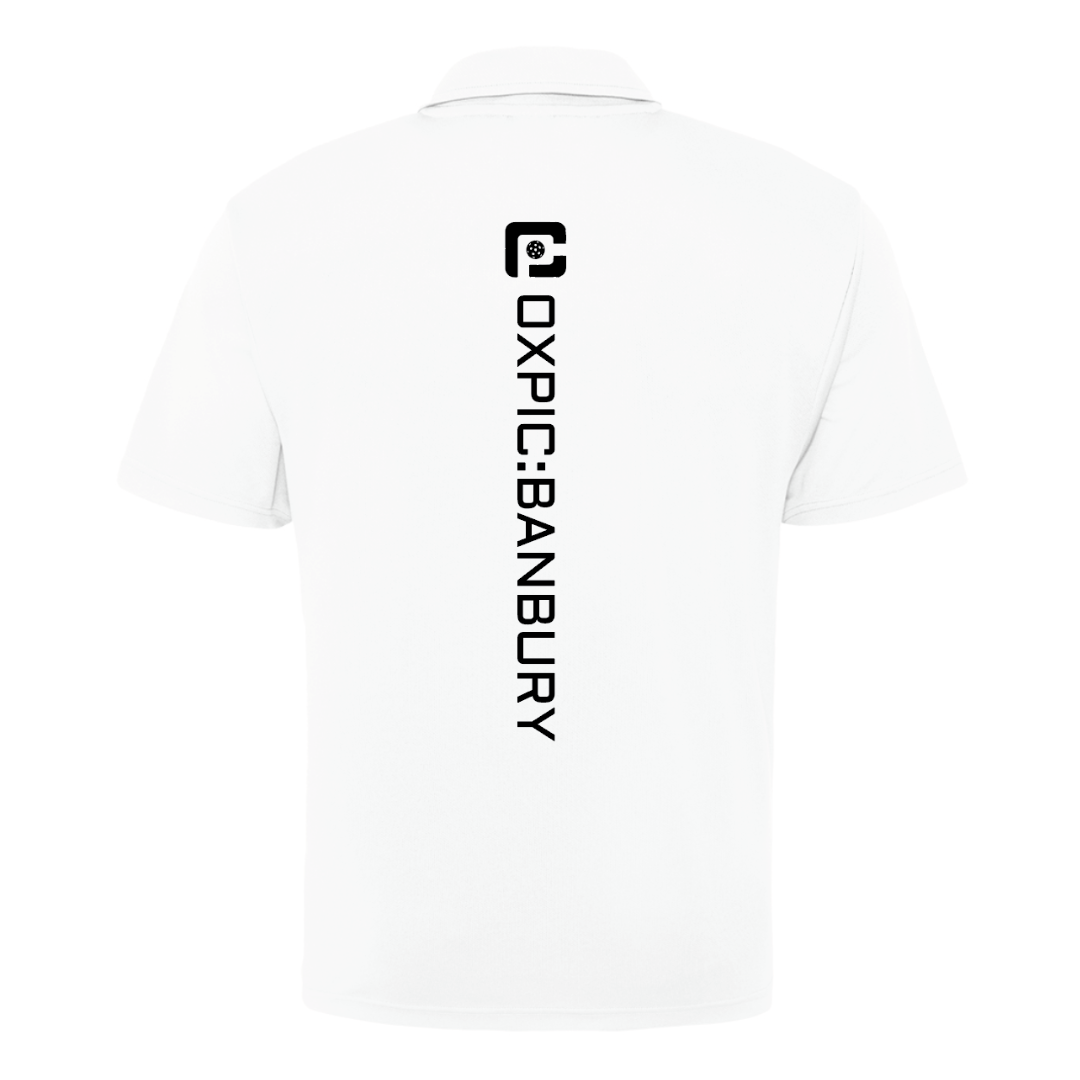 Oxfordshire Pickleball Technical Polo White Logo