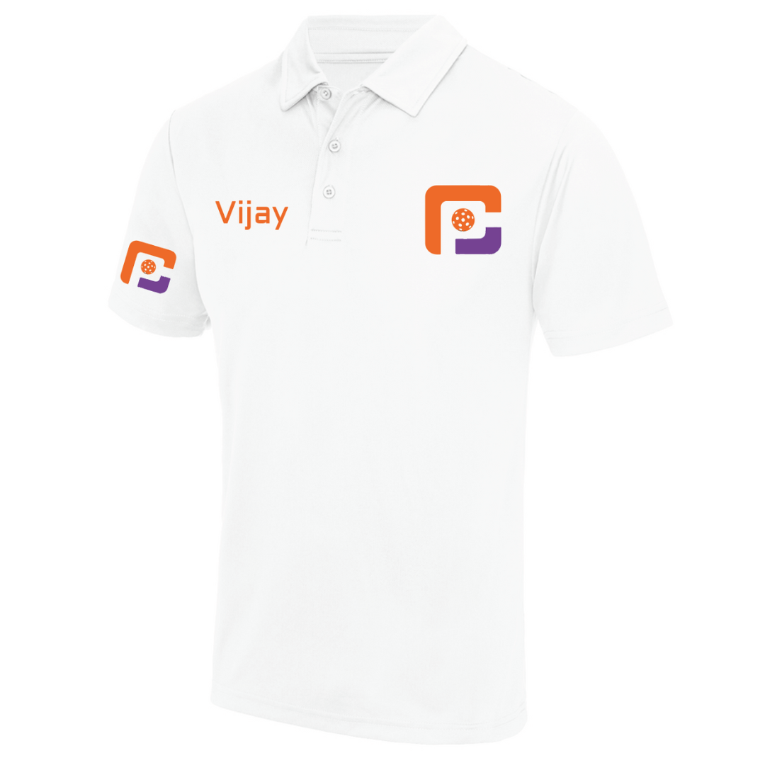 Oxfordshire Pickleball Technical Polo Orange Logo