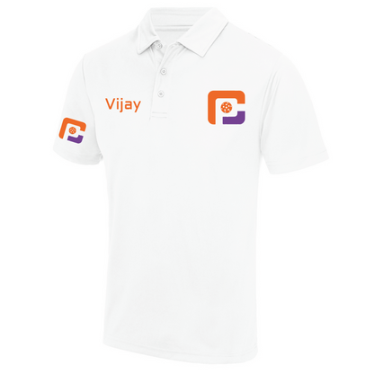 Oxfordshire Pickleball Technical Polo Orange Logo