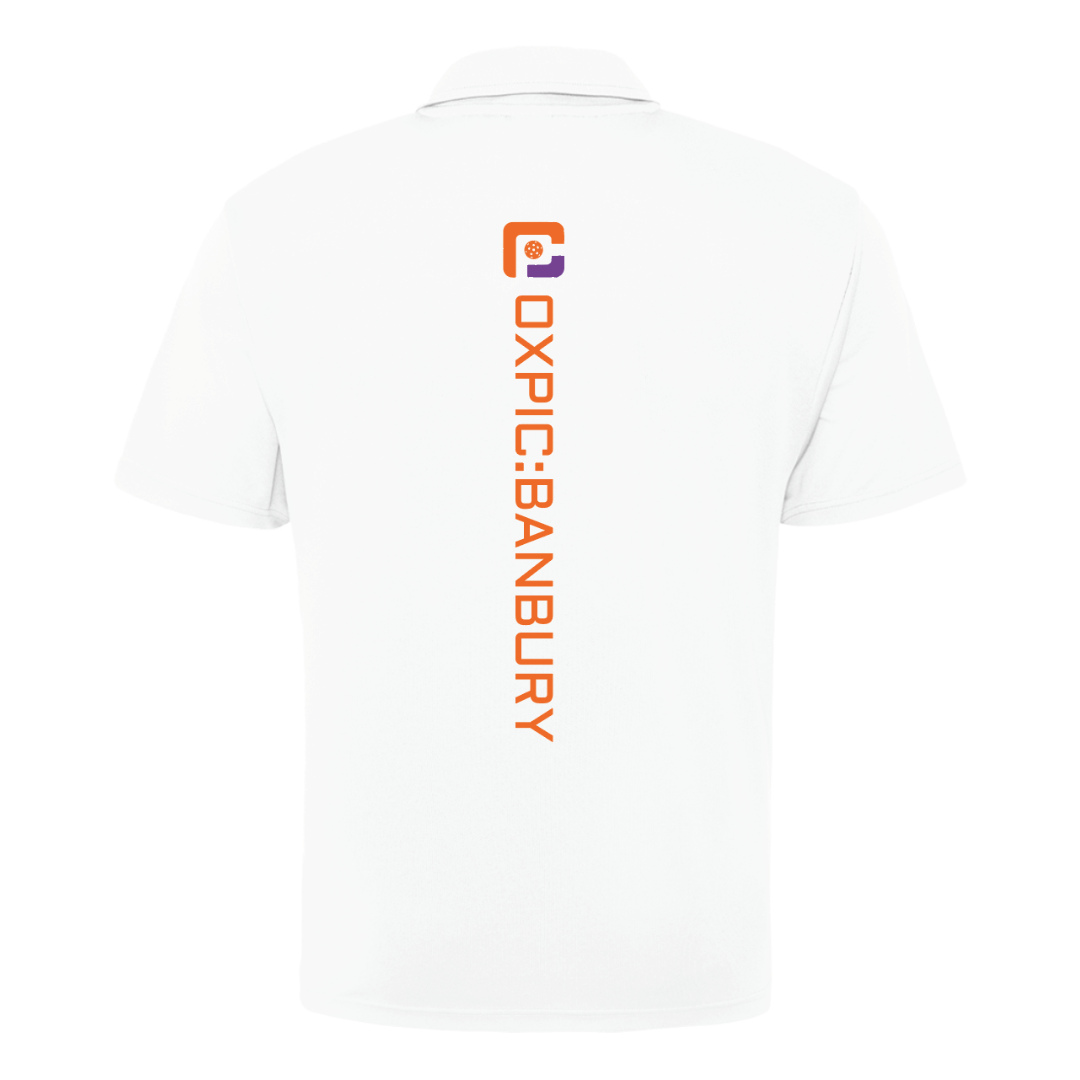 Oxfordshire Pickleball Technical Polo Orange Logo