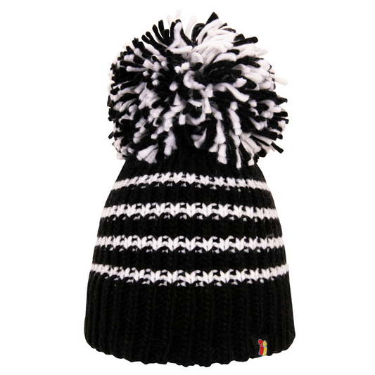 Black and White Big Bobble Hat