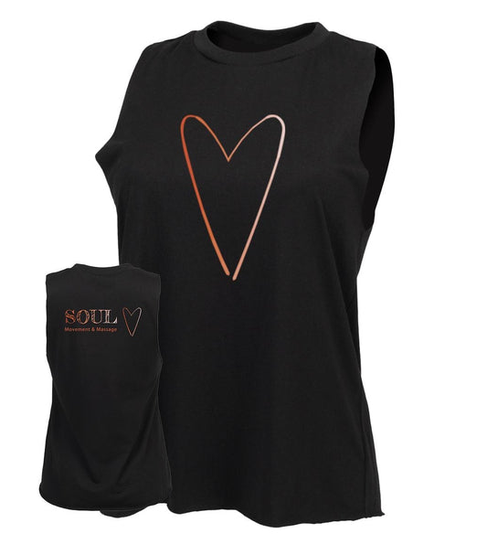 Soul Movement and Massage Black Heart Vest