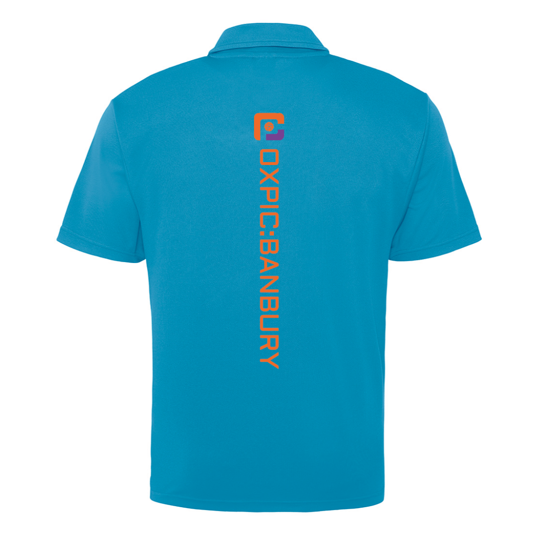 Oxfordshire Pickleball Technical Polo Orange Logo
