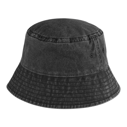 Black Vintage Bucket Hat