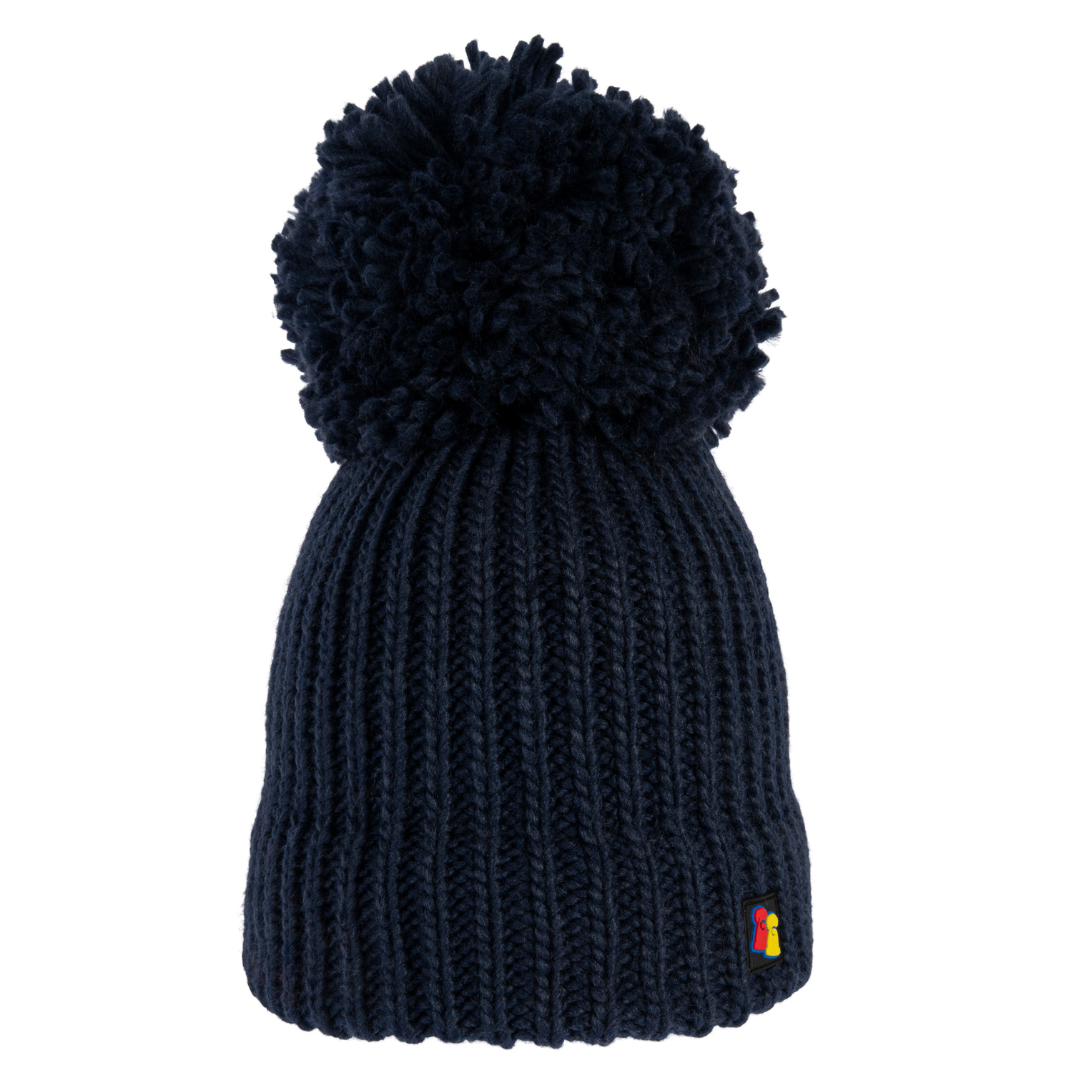 Navy Big Bobble Hat