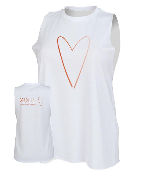 Soul Movement and Massage White Heart Vest