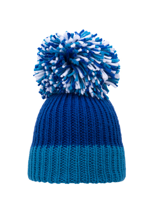 Light Blue & Dark Blue Big Bobble Hat