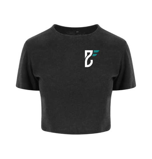 Base Fitness Heather Black Cropped T-Shirt