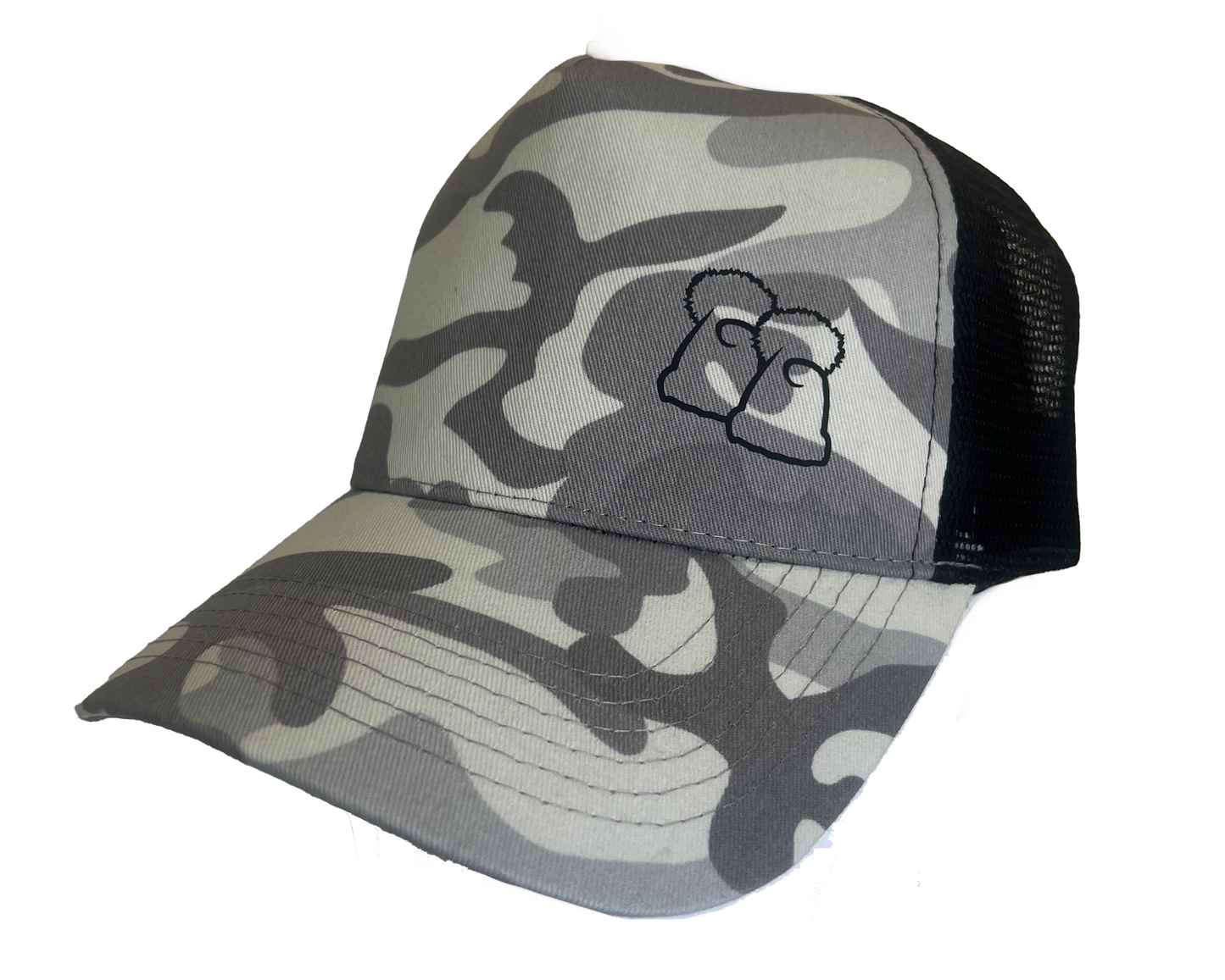 Light Grey Camo Trucker Style Baseball Cap