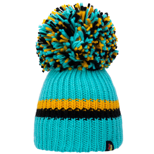 Green, Black and Yellow Big Bobble Hat