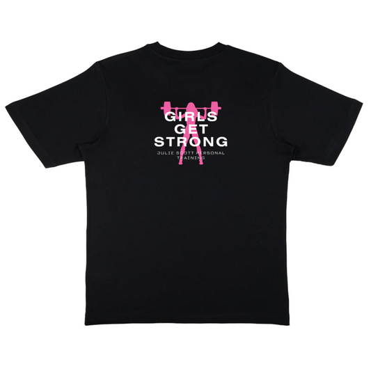 Girls Get Strong Black Oversized T-Shirt