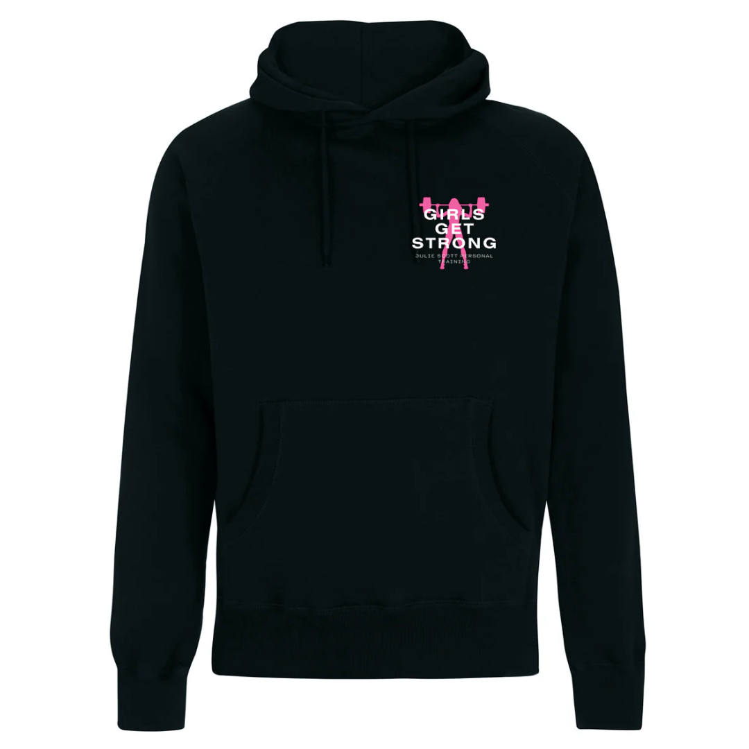 Girls Get Strong Black Unisex Regular Fit Hoodie