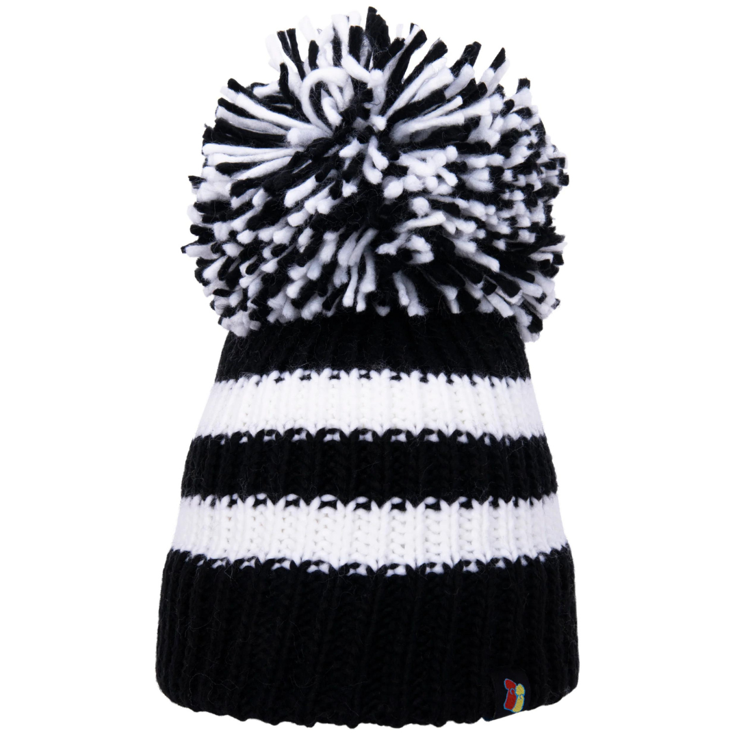 Black and White Big Bobble Hat