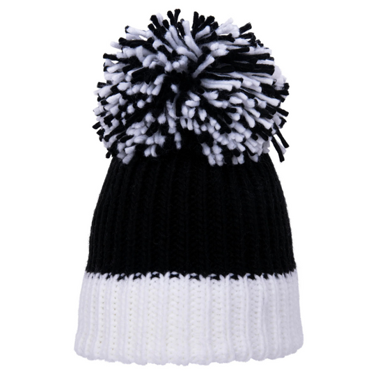 Black and White Big Bobble Hat