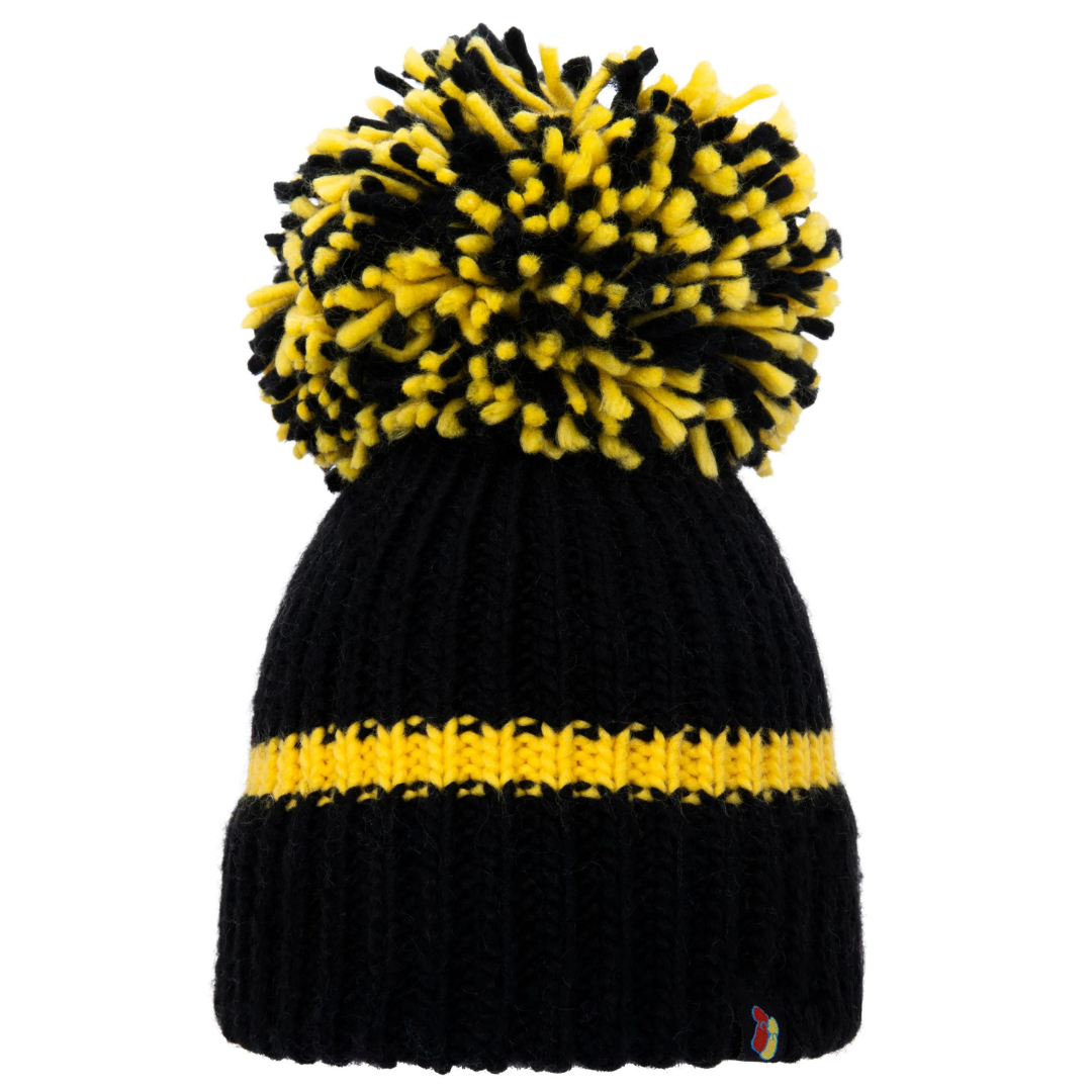 Black and Yellow Big Bobble Hat