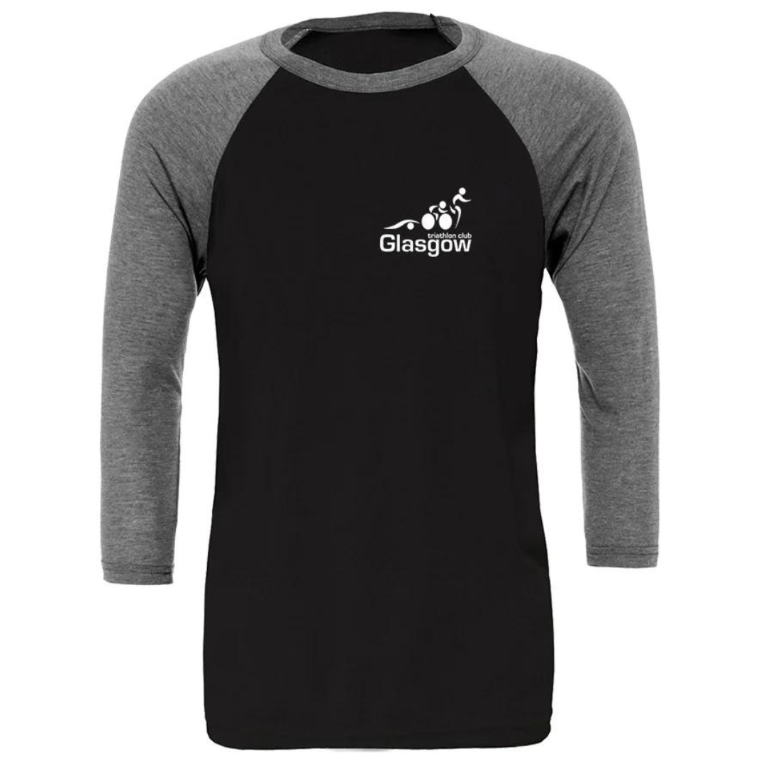 Glasgow Triathlon Club Baseball Top - Grey/Black