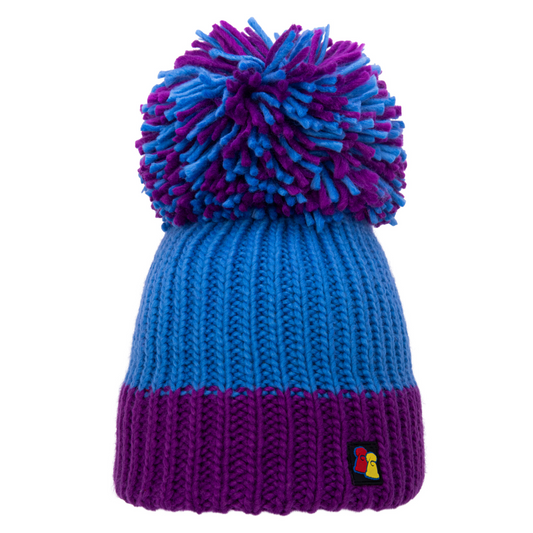 Blue and Purple Big Bobble Hat