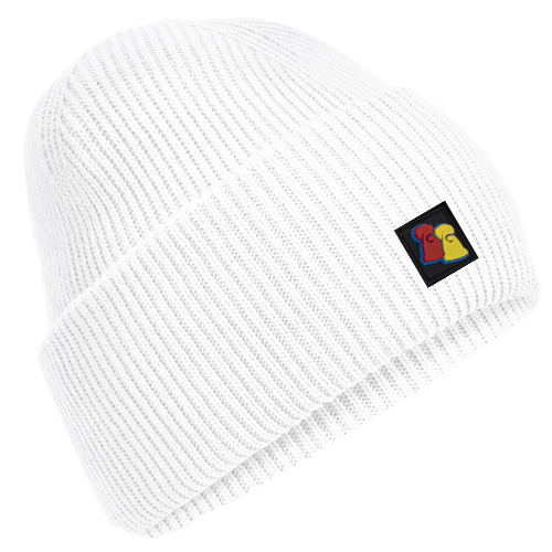 White Ribbed Beanie